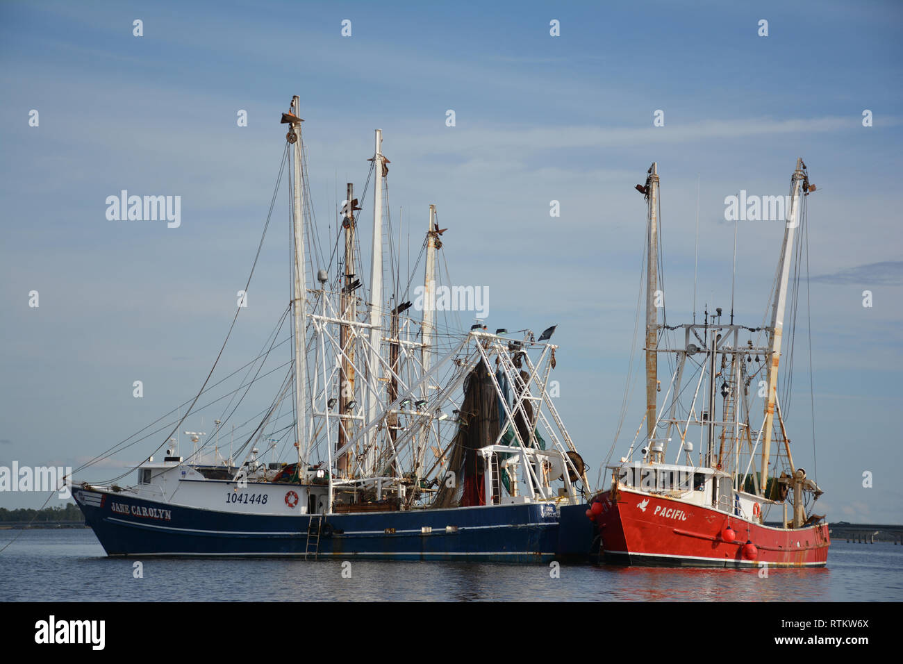 Shrimp boats in the Neuse River near Union Point Park in New Bern, N.C