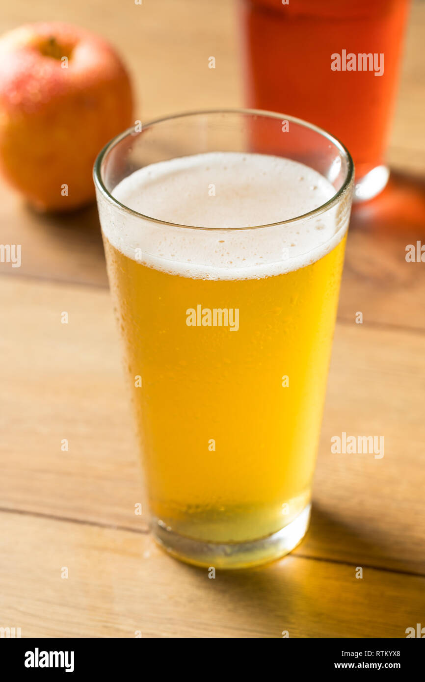 Assorted Alcoholic Hard Cider Flight in Pint Glasses Stock Photo Alamy