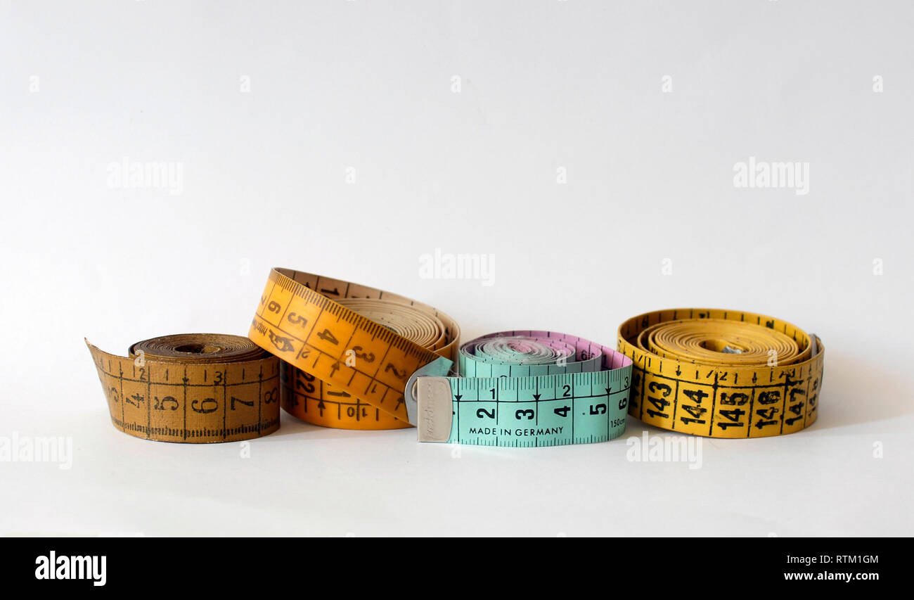 Vintage tailor tape measure Stock Photo Alamy