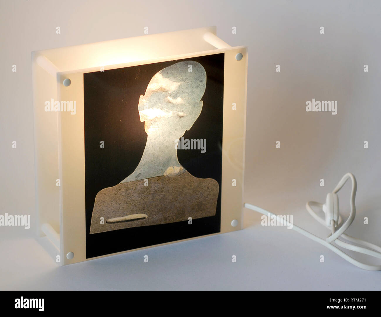 Italian lamp with a picture by the painter Salvador Dali Stock Photo