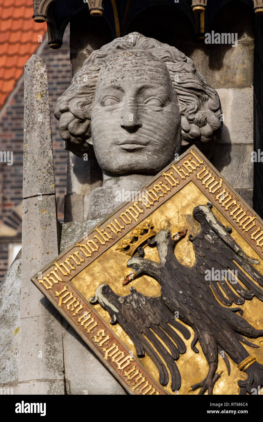 Bremen Roland or Bremer Roland, statue in Bremen, Germany, Europe Stock Photo
