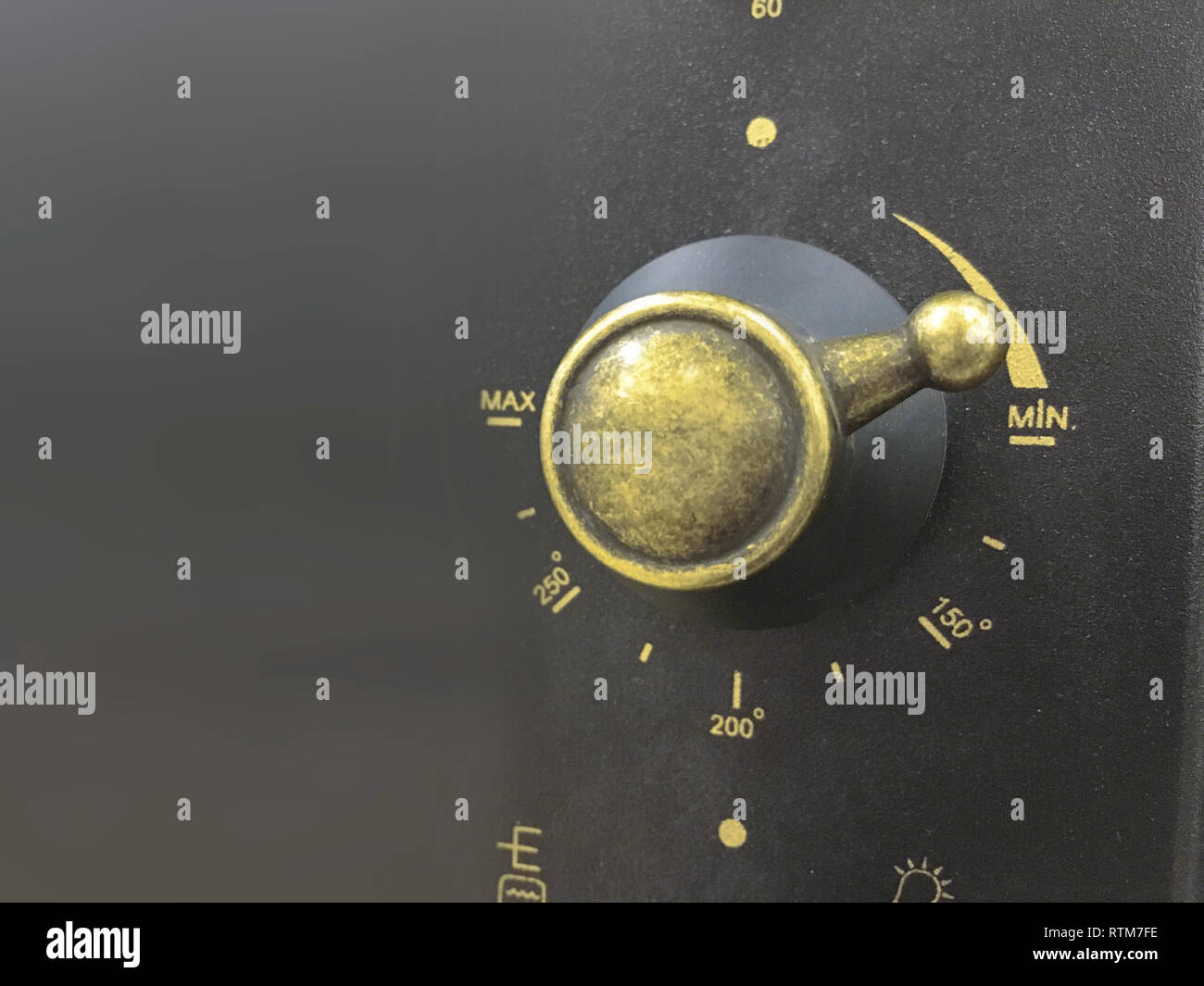 Close up of modern microwave control panel, knob and modes Stock Photo