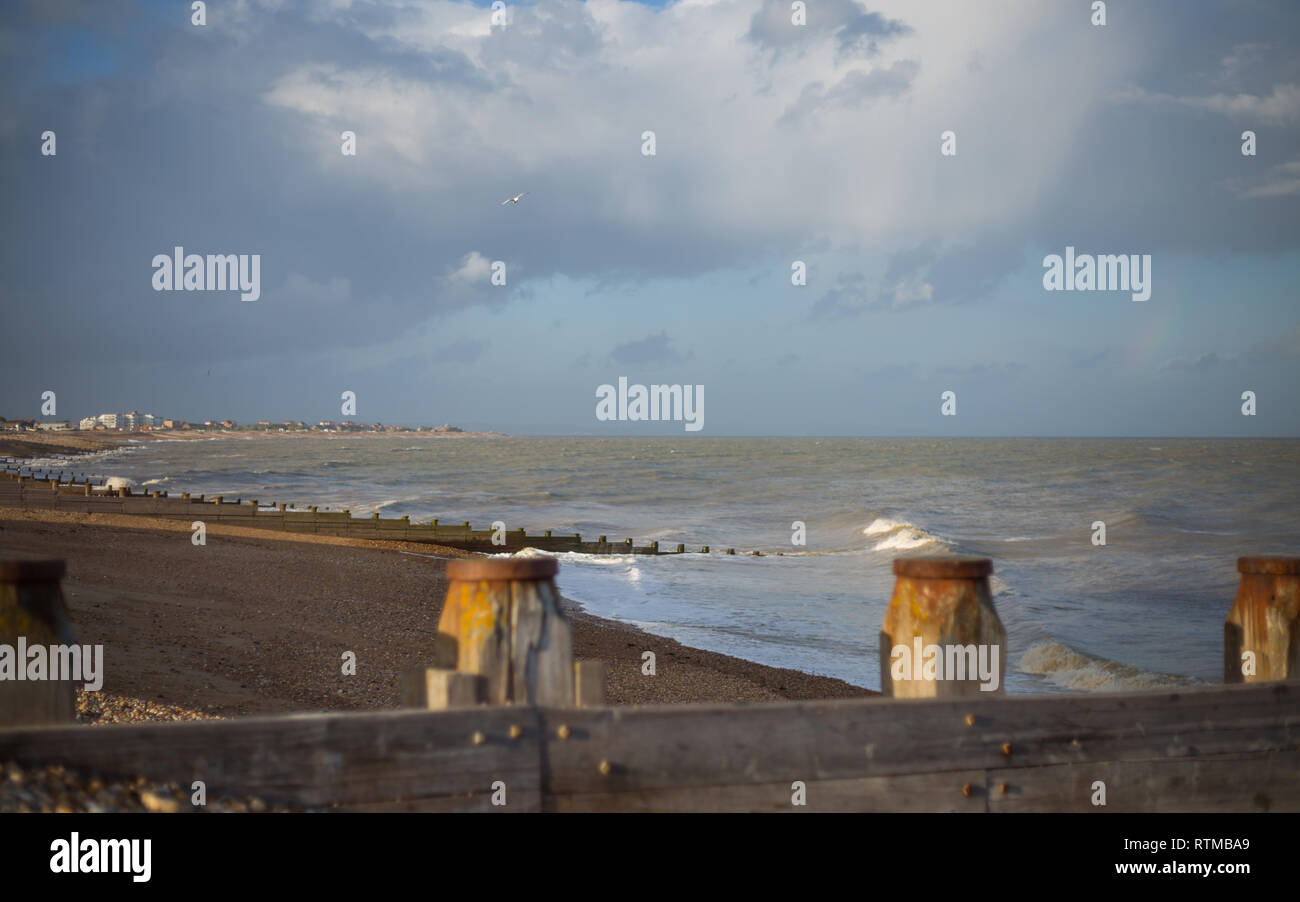 The beach from Eastbourne England Stock Photo
