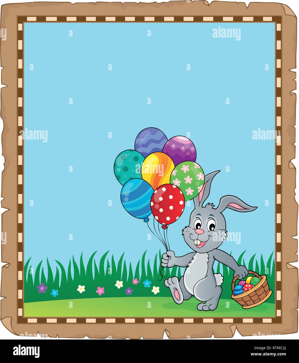 Easter rabbit theme parchment 2 - eps10 vector illustration Stock ...