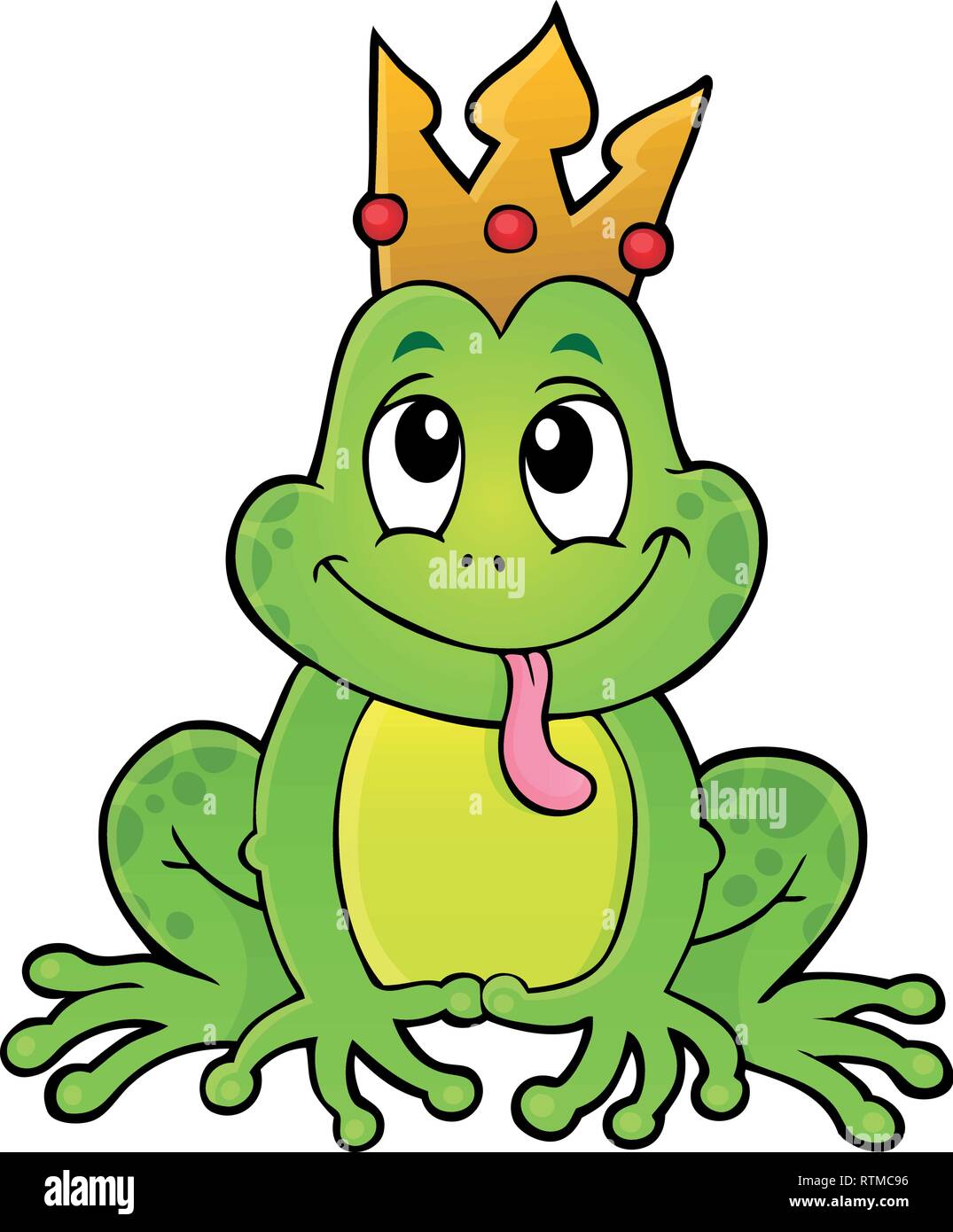 Frog with crown theme image 1 - eps10 vector illustration Stock Vector