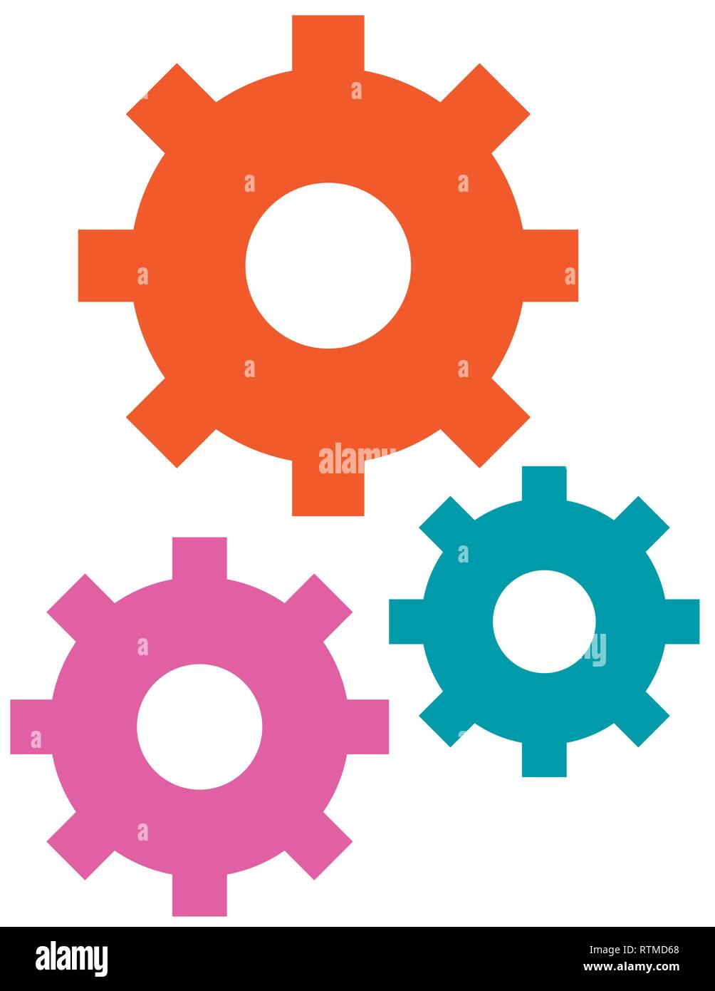 Technology Gears Support Cartoon Stock Vector Image Art Alamy