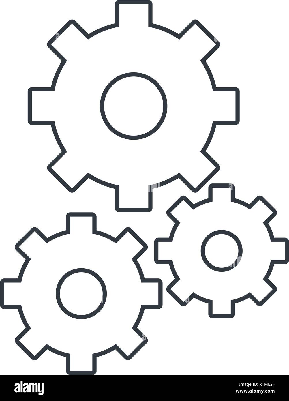 Technology Gears Support Cartoon Stock Vector Image Art Alamy