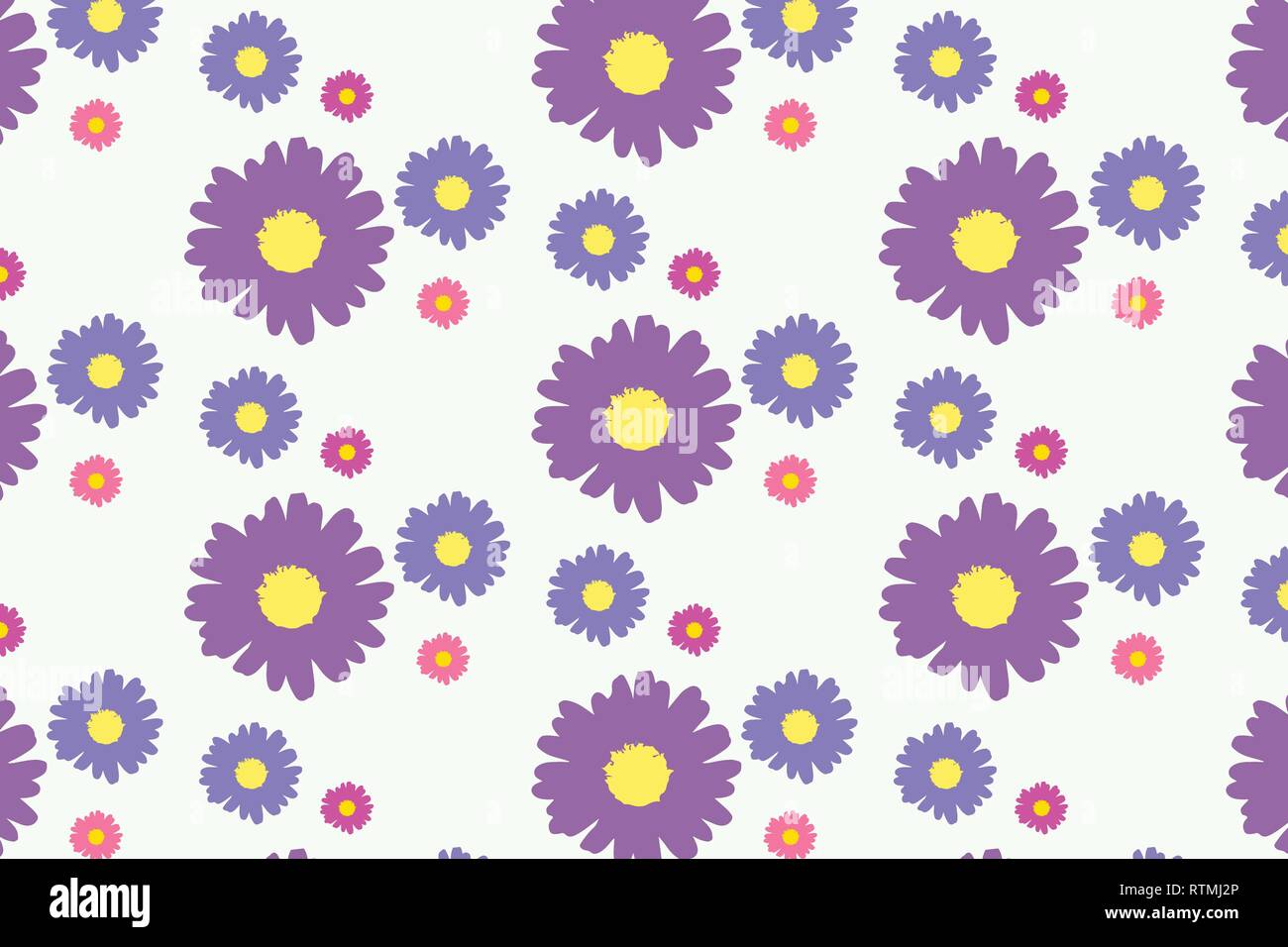 Floral pattern - Vector illustration - flowers - background - editable layered illustration Stock Vector