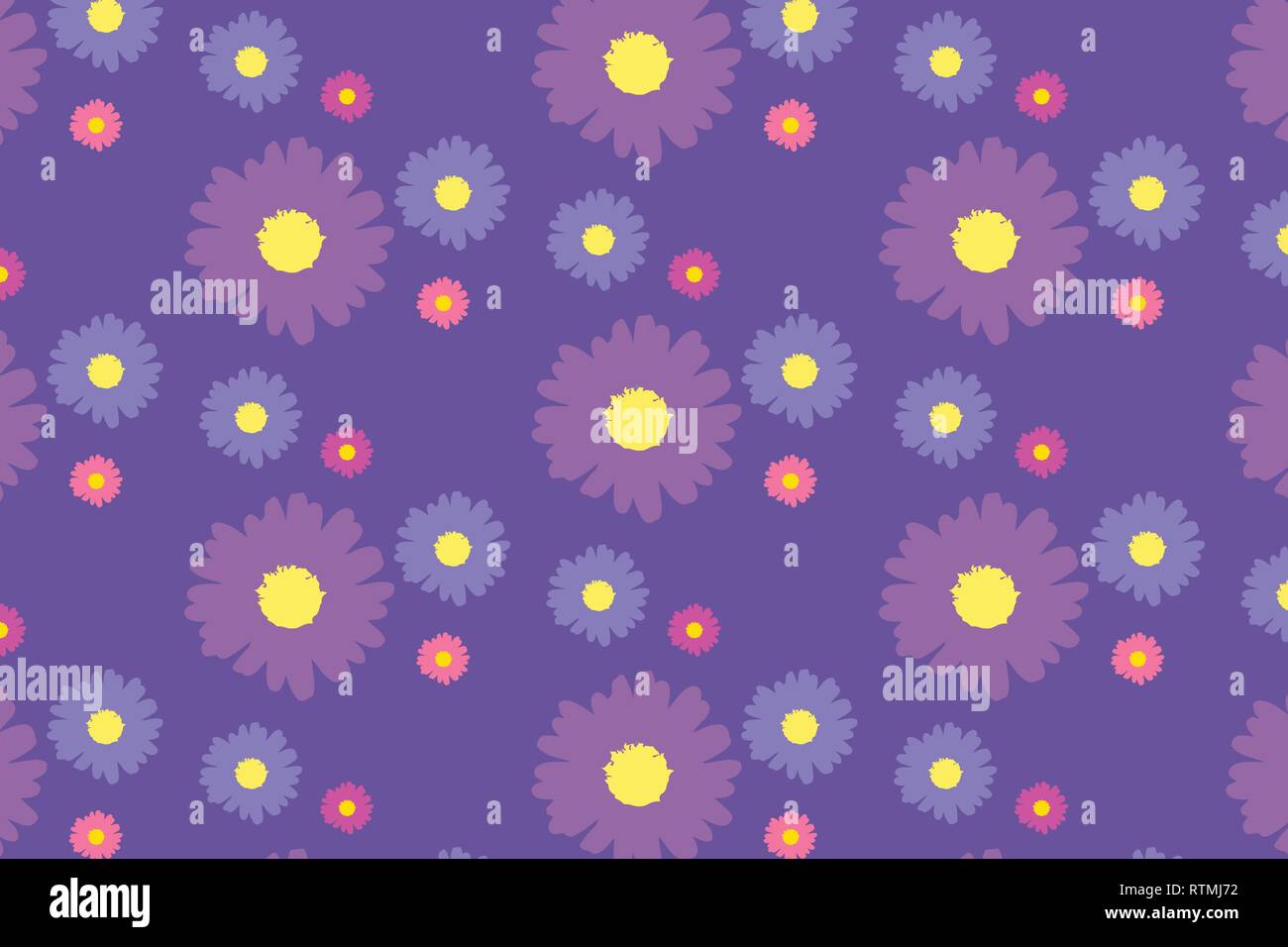 Floral pattern - Vector illustration - flowers - background - editable layered illustration Stock Vector