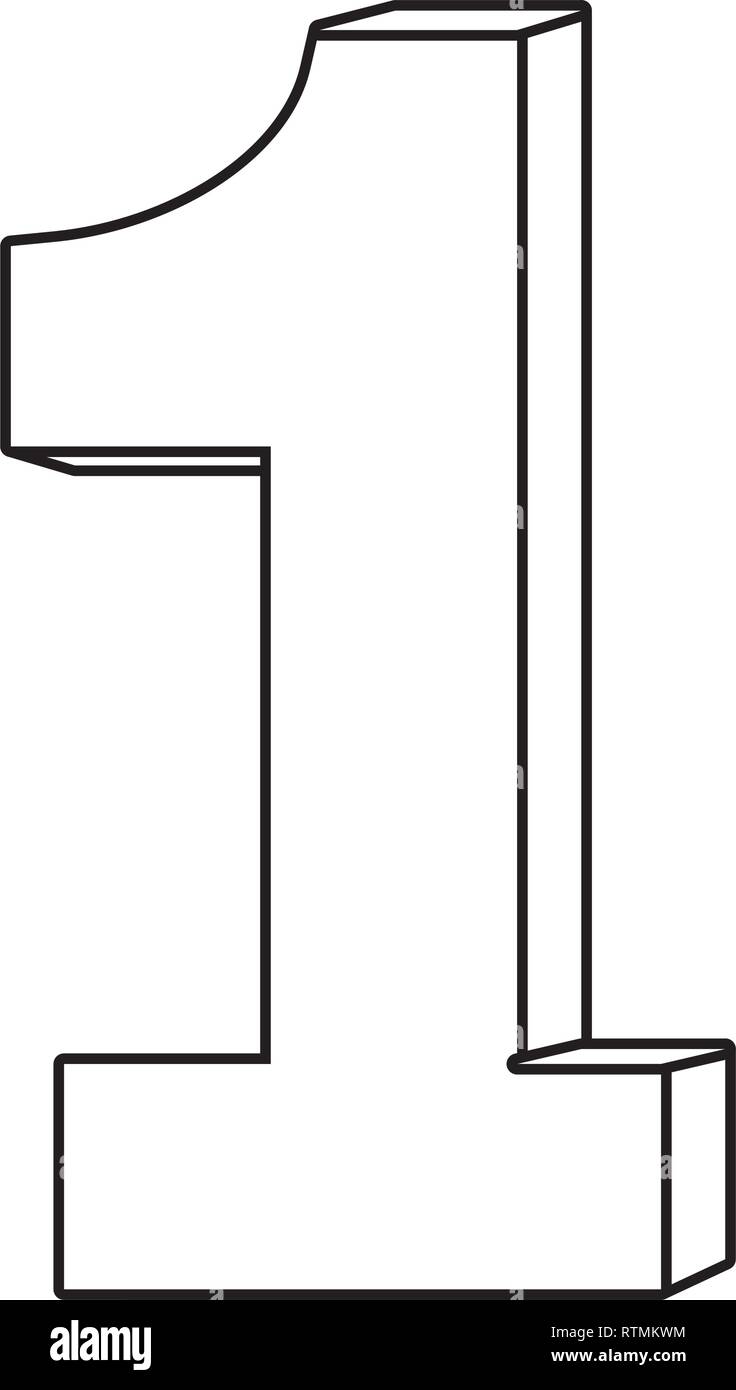 Number one font isolated black and white Stock Vector Image & Art - Alamy