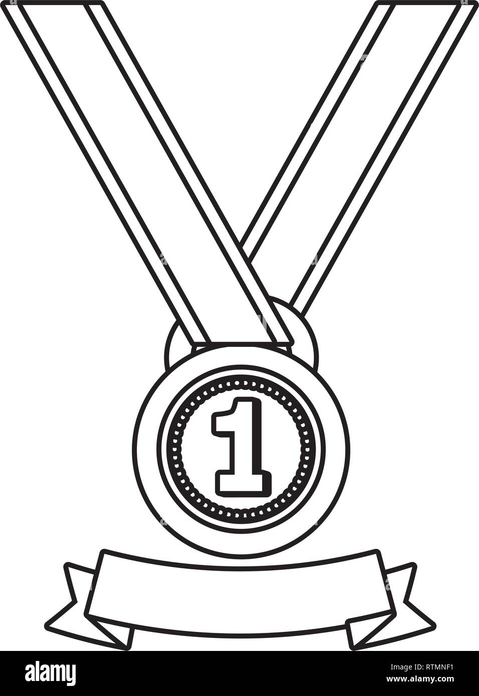 First Place Ribbons Clipart Black