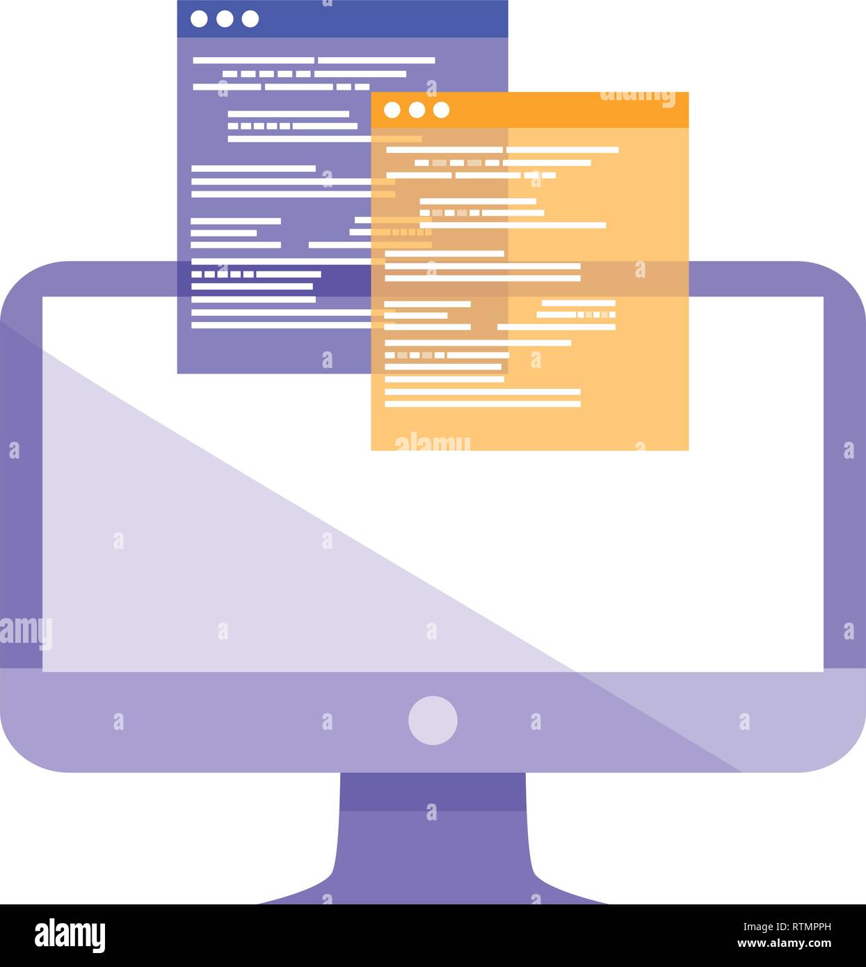 computer desktop with documents vector illustration design Stock Vector ...