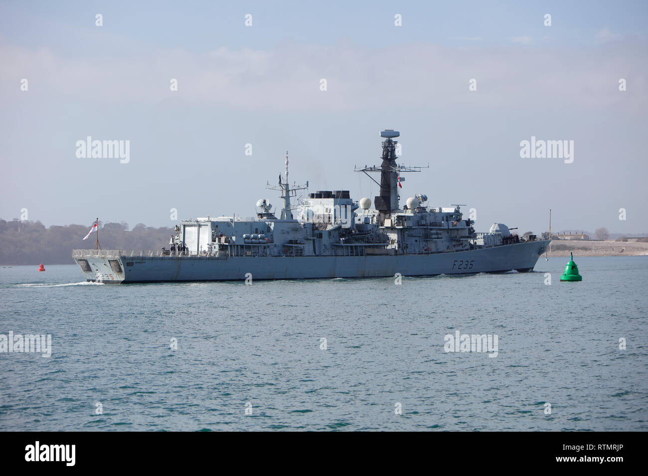 Plymouth, Devon, UK.1st March, 2019. HMS Monmouth F235 returns to ...