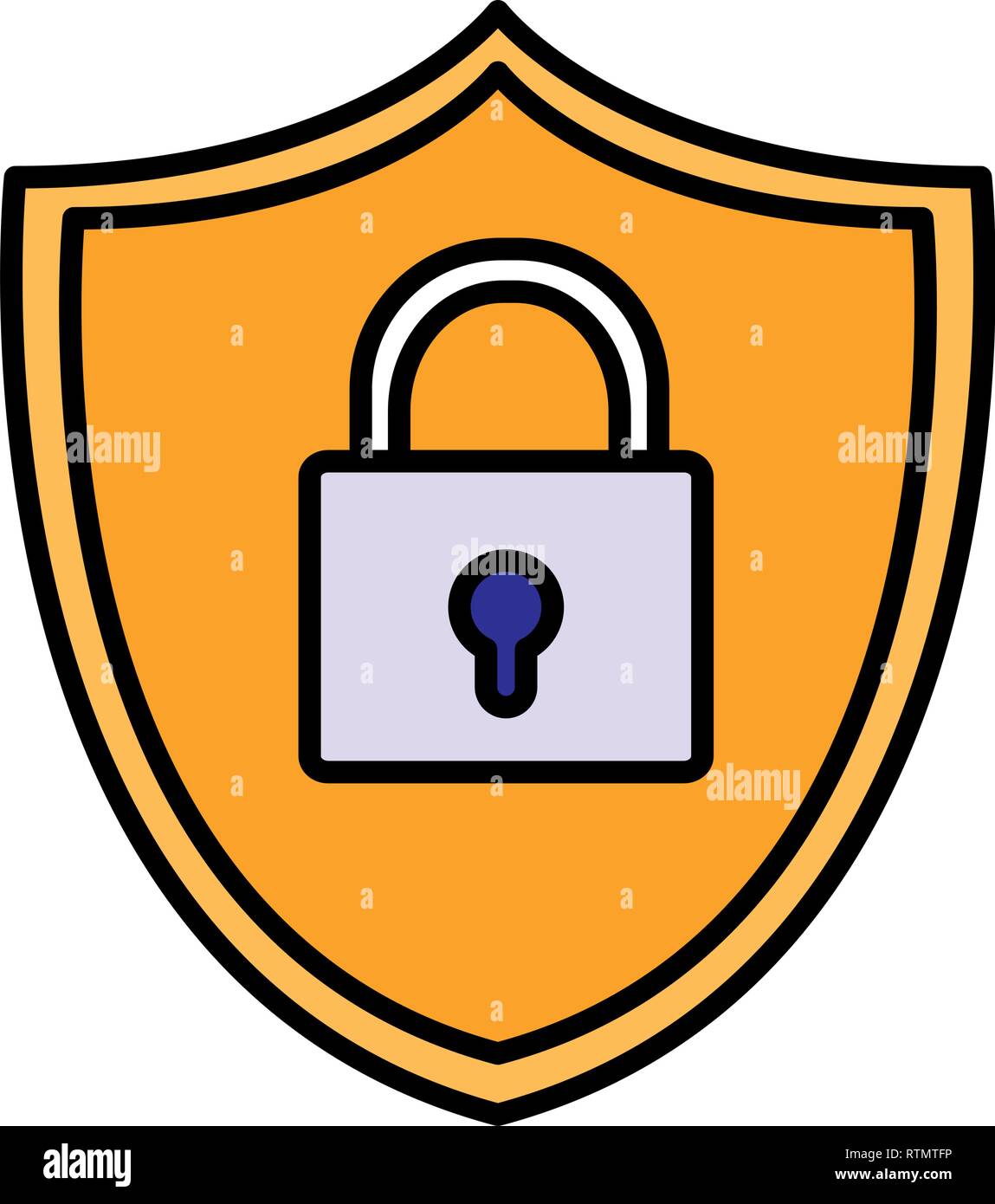 shield security with padlock vector illustration design Stock Vector ...