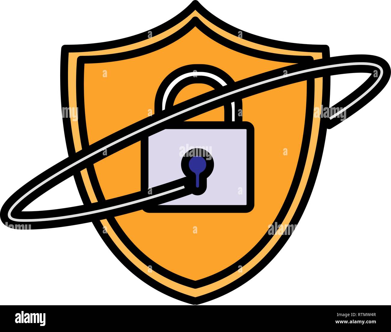 shield security with padlock vector illustration design Stock Vector ...