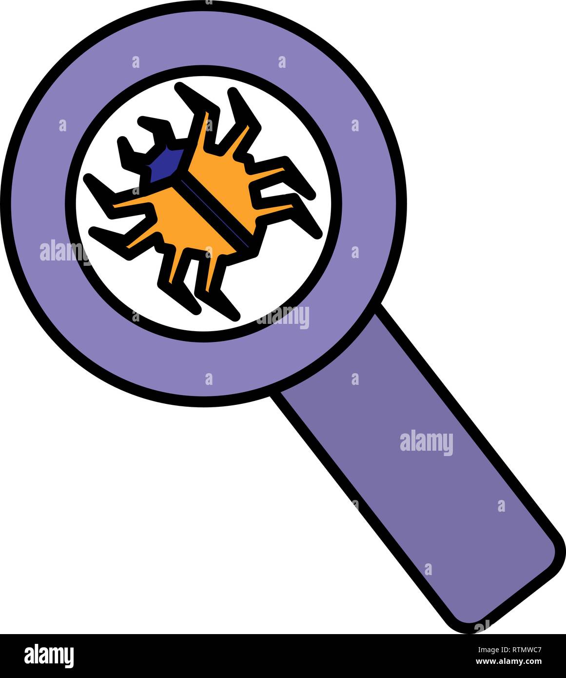 bug animal with magnifying glass vector illustration design Stock ...
