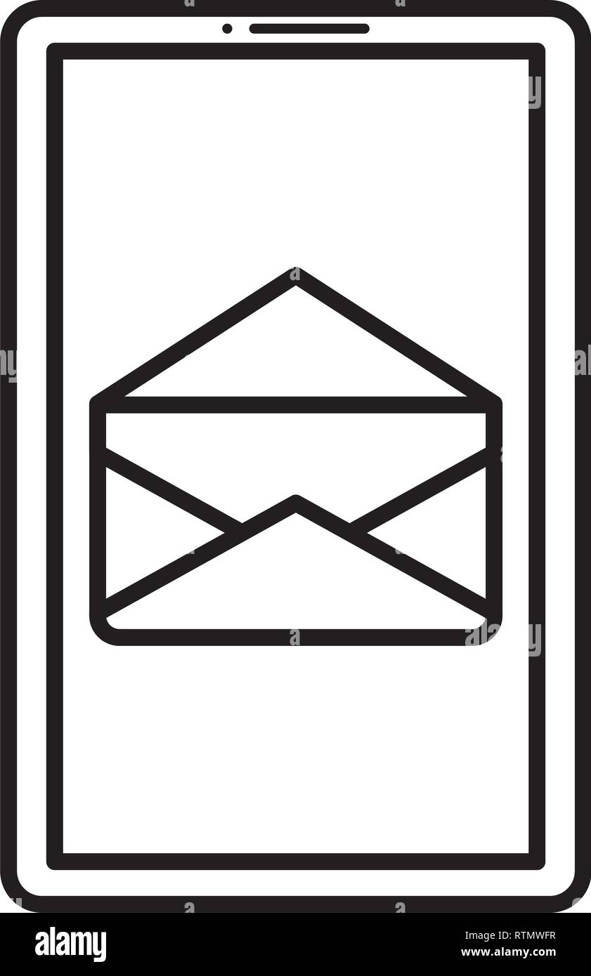 smartphone device with envelope vector illustration design Stock Vector ...