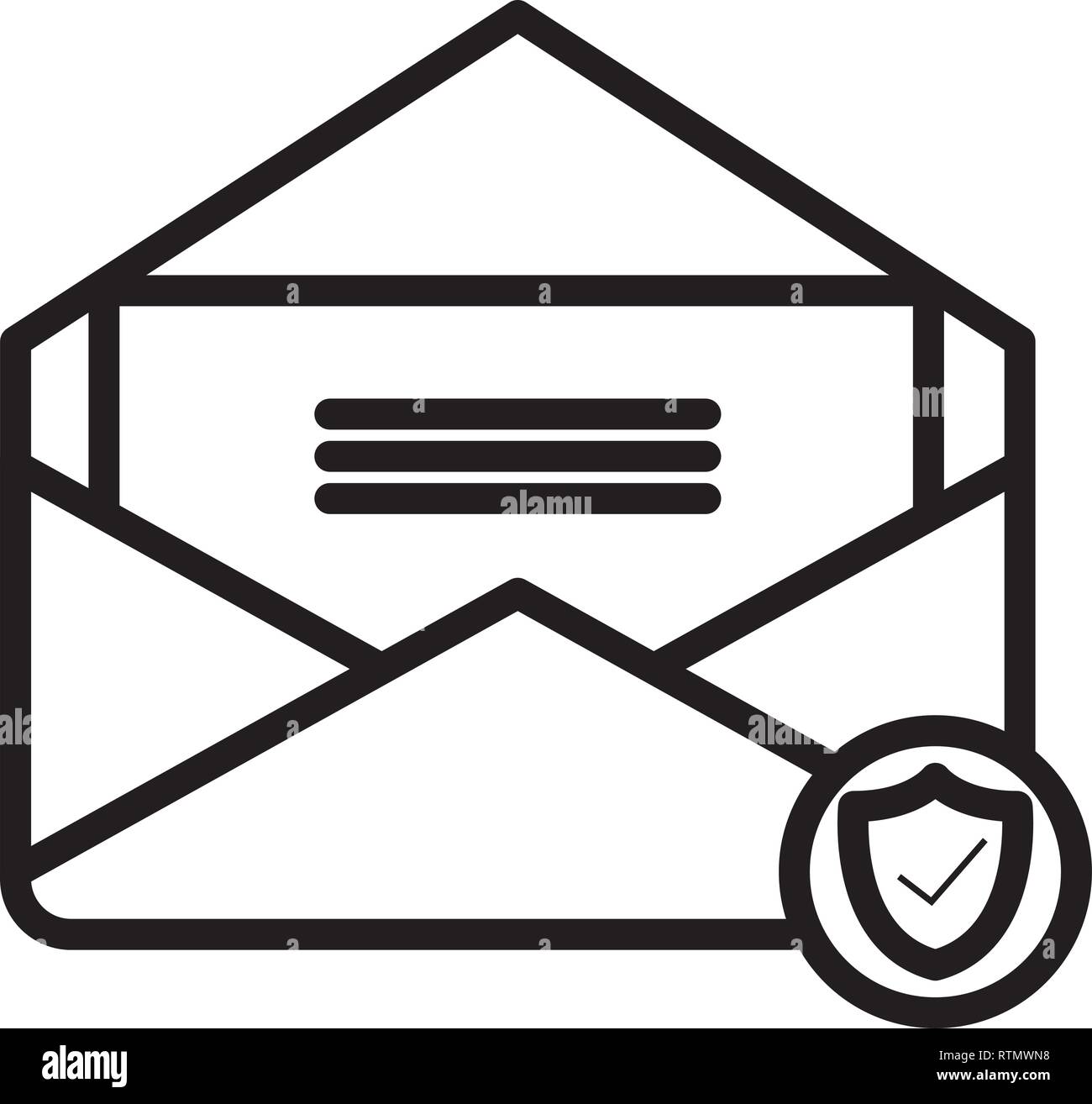 envelope mail with shield vector illustration design Stock Vector Image ...