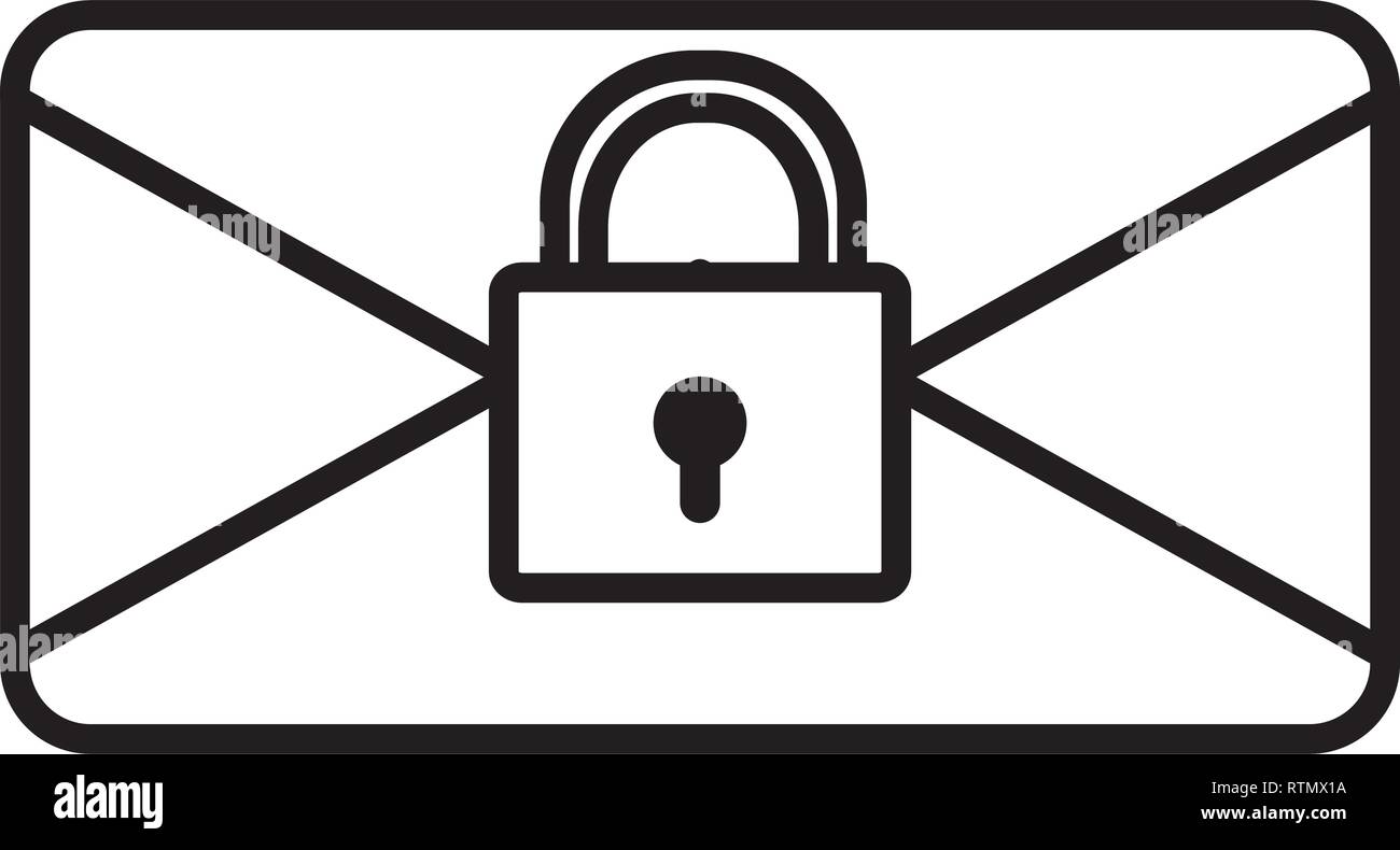 envelope mail with padlock vector illustration design Stock Vector ...