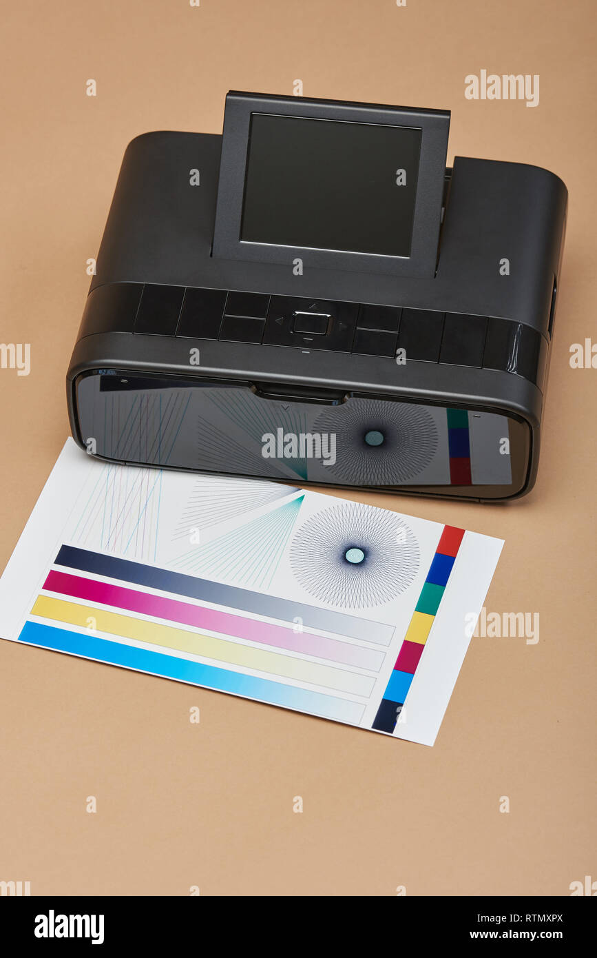 Color test of printer. Home dyi printer with dry technology Stock Photo -  Alamy