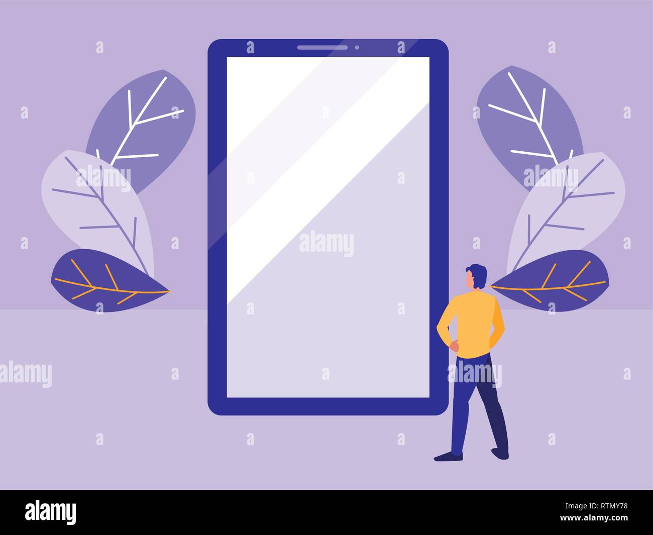 man using smartphone device vector illustration design Stock Vector ...