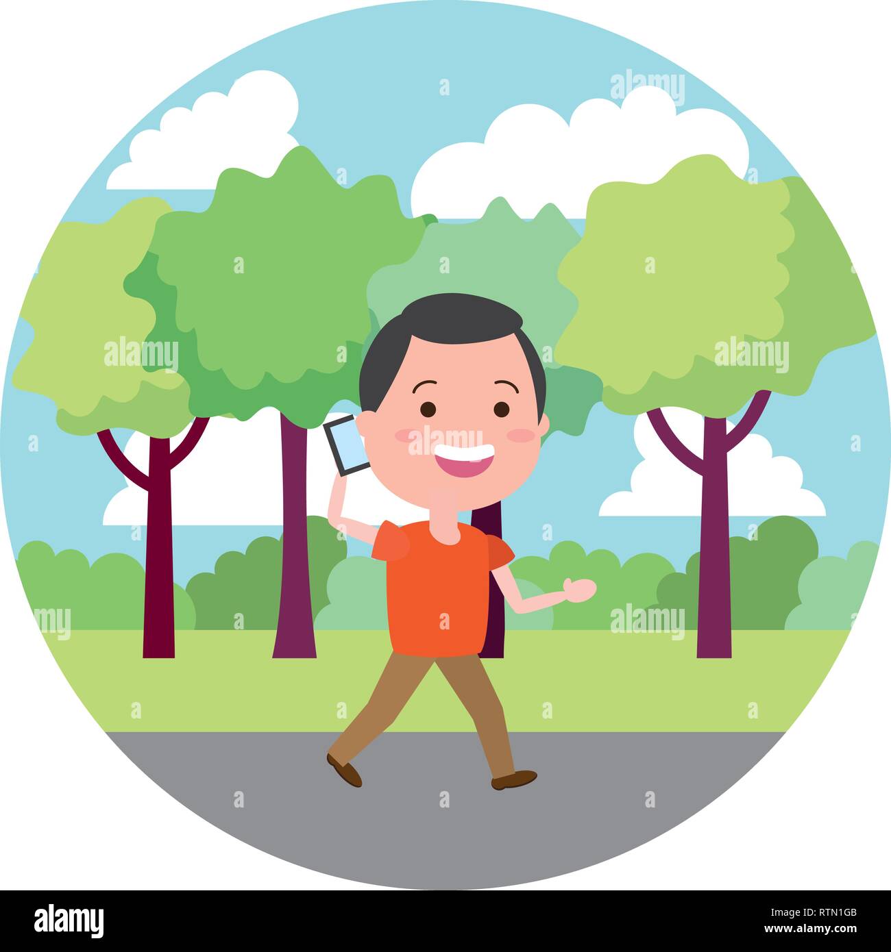 Using tech outside Stock Vector Images - Alamy