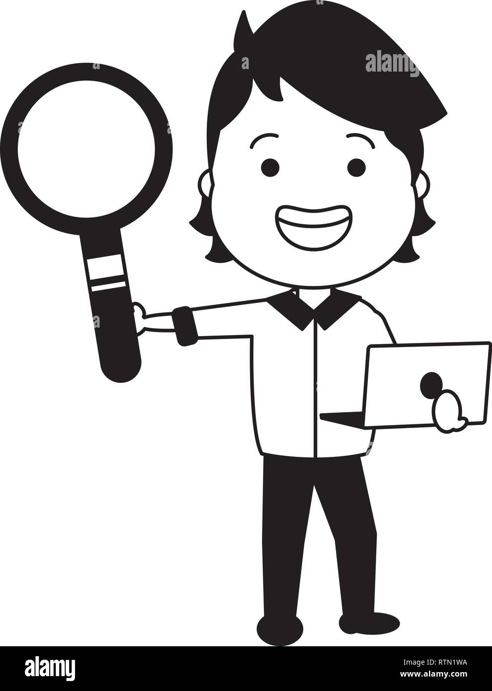 Portrait stylish man holding Stock Vector Images - Alamy