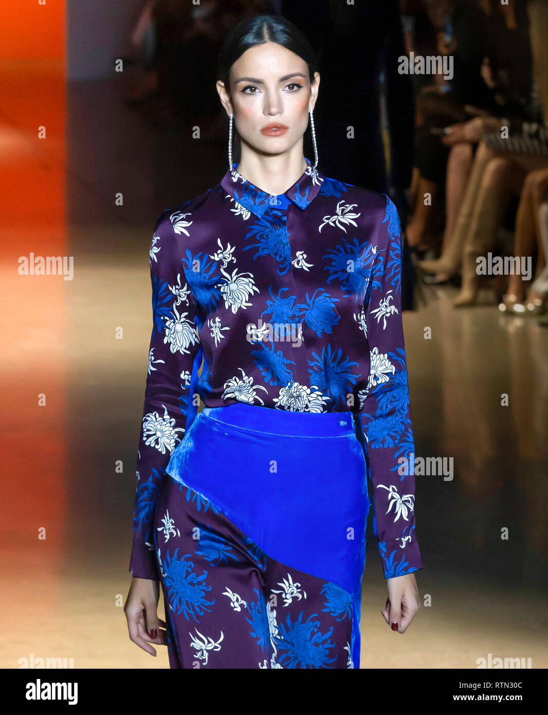 New York, New York - February 08, 2019: Sofia Resing walks the runway