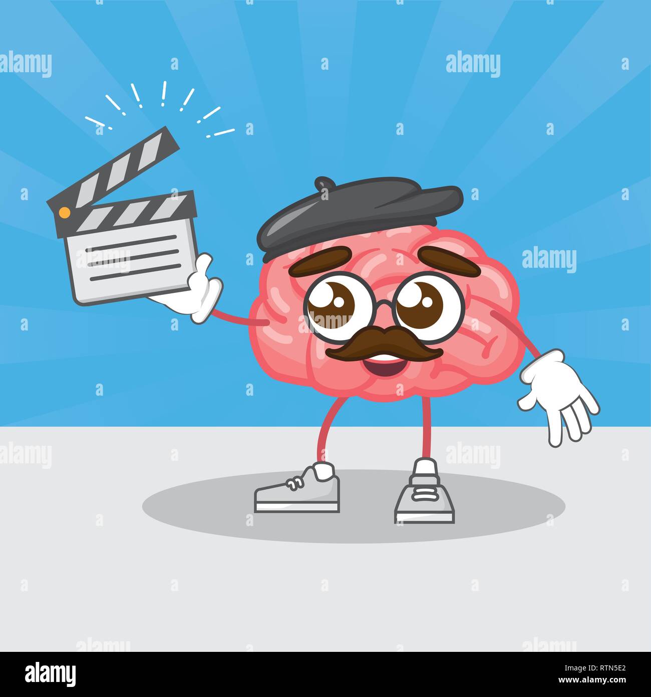 cartoon brain creativity Stock Vector