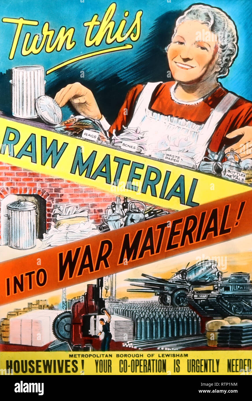 Cinema advertisement for wartime recycling Stock Photo