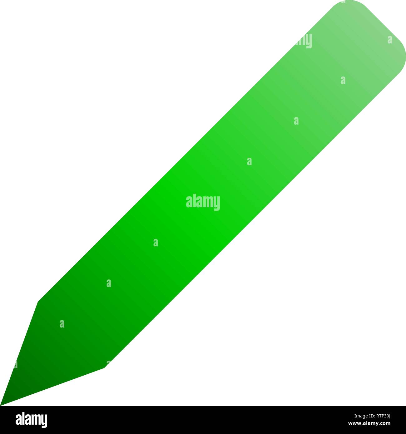 Pencil symbol icon - green gradient, isolated - vector illustration Stock Vector