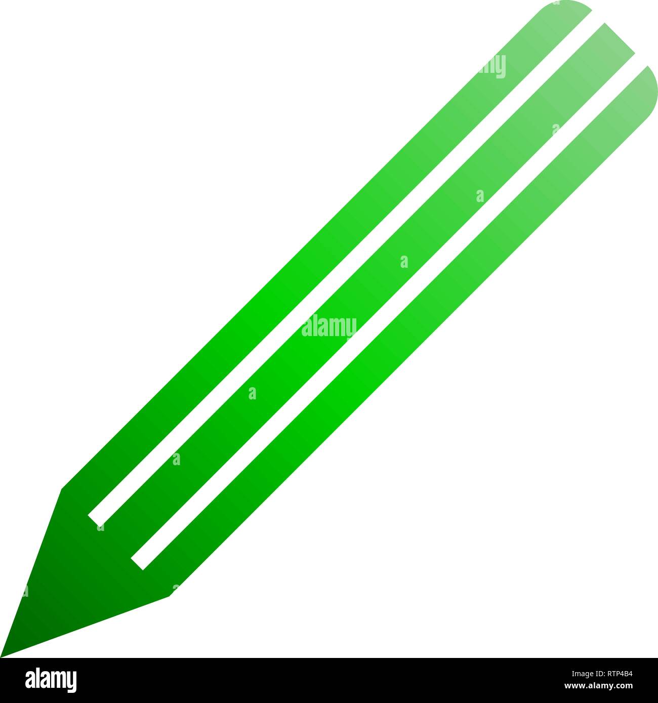Pencil symbol icon - green gradient, isolated - vector illustration Stock Vector