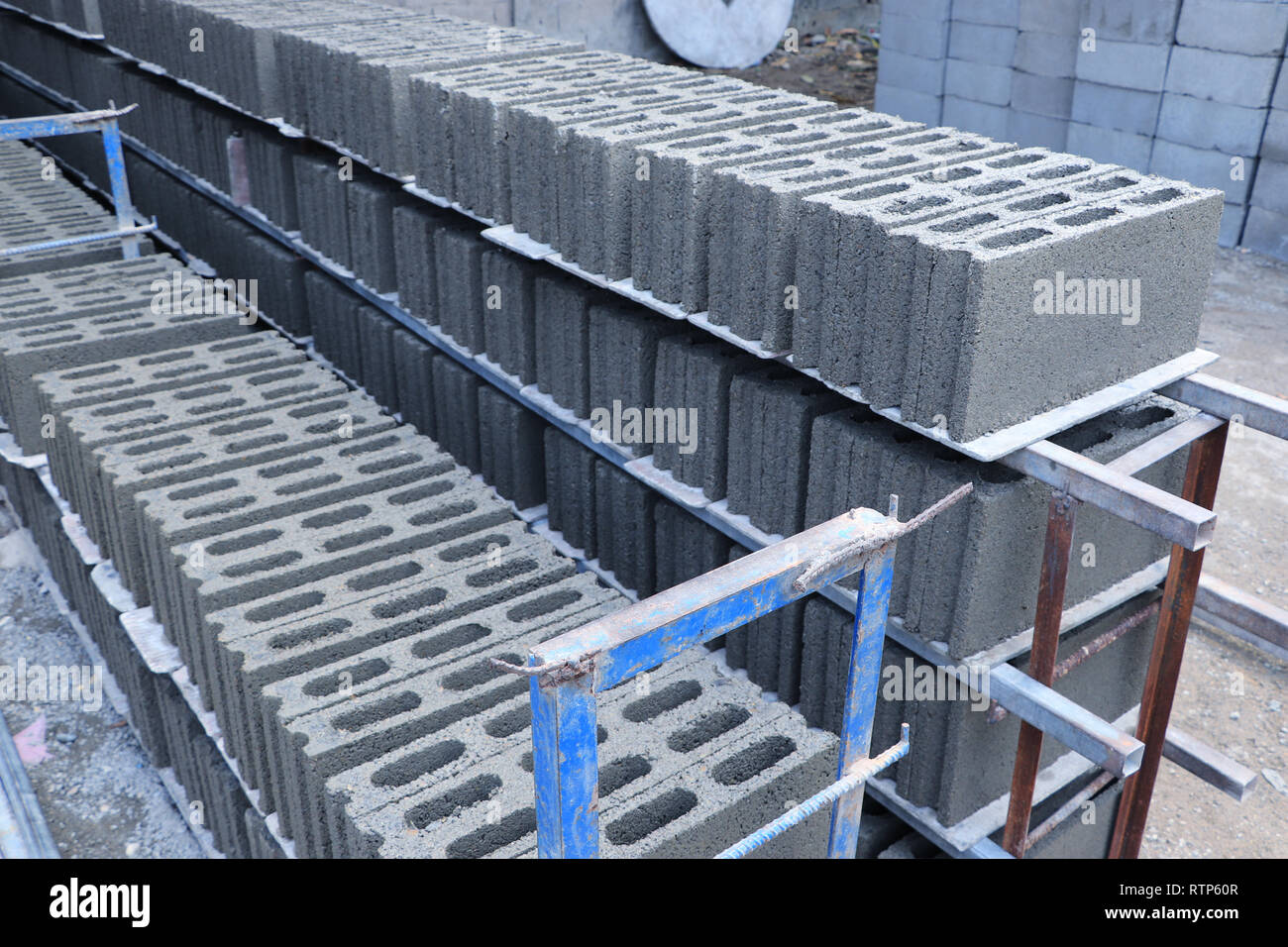 Stacking Of Concrete Blocks Laying On The Floor Stock Photo   Alamy