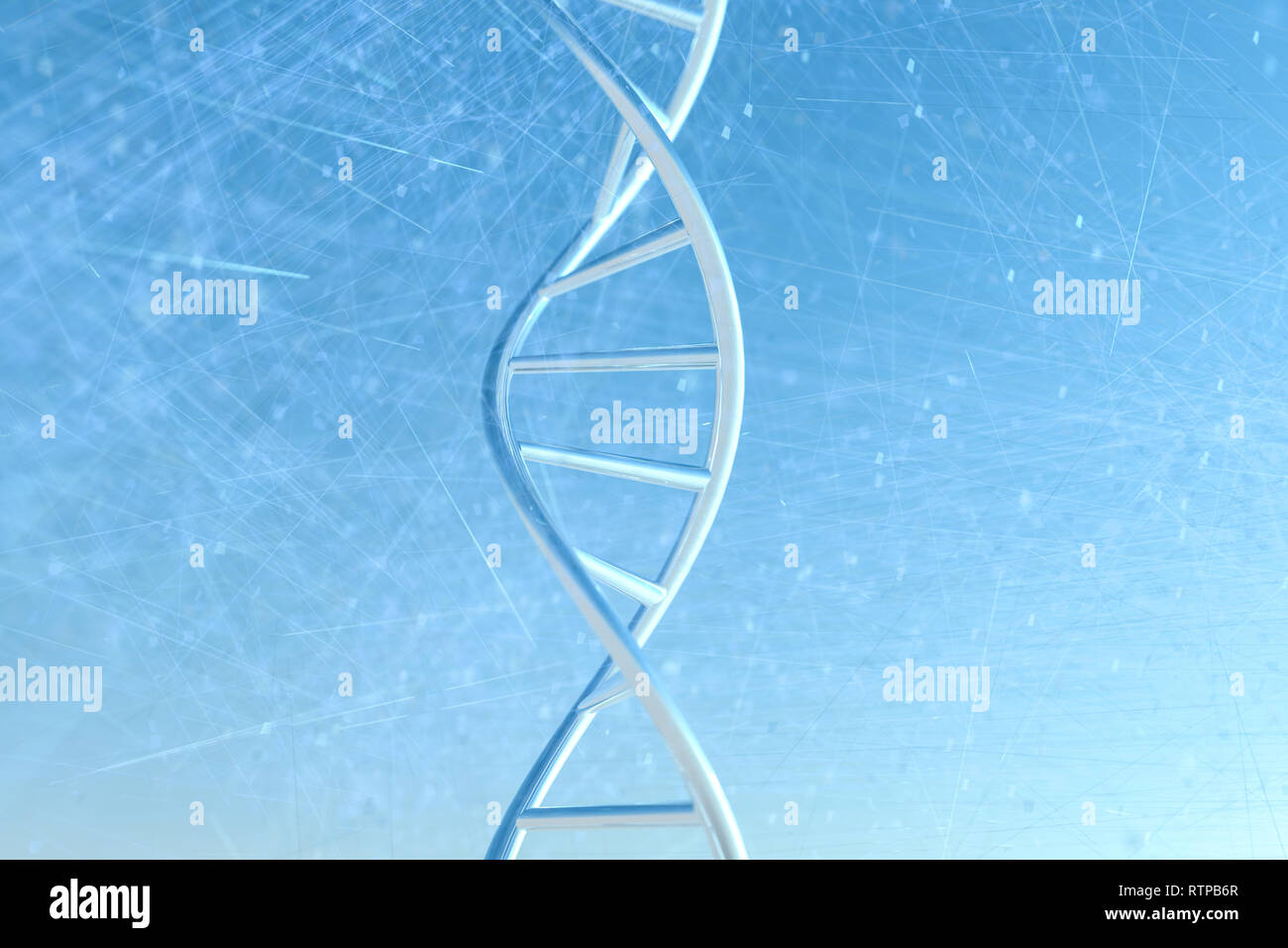 3d rendering, DNA with blue background Stock Photo - Alamy