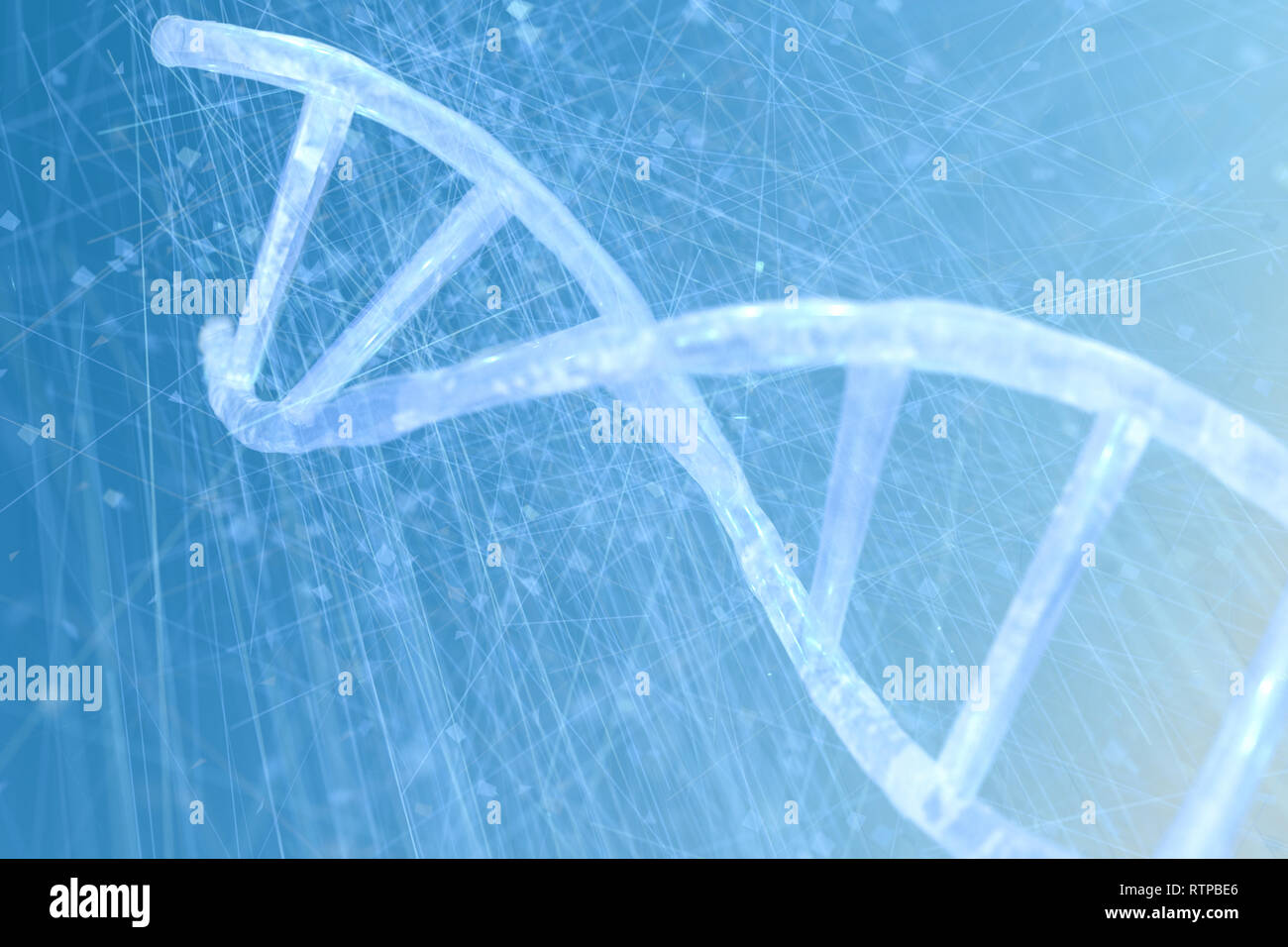 3d rendering, DNA with blue background Stock Photo - Alamy