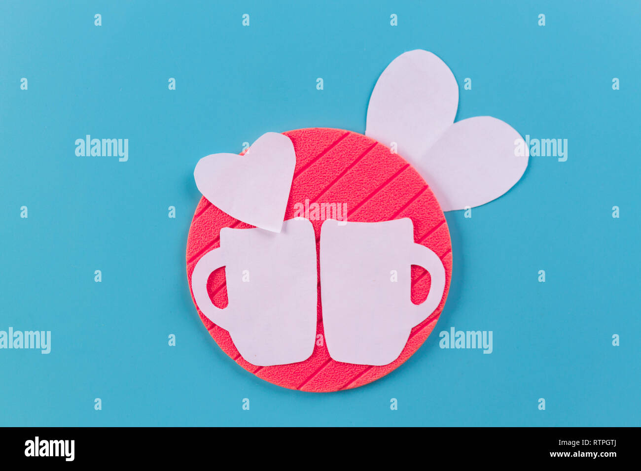 coffee cup with heart. paper cut concept Stock Photo - Alamy