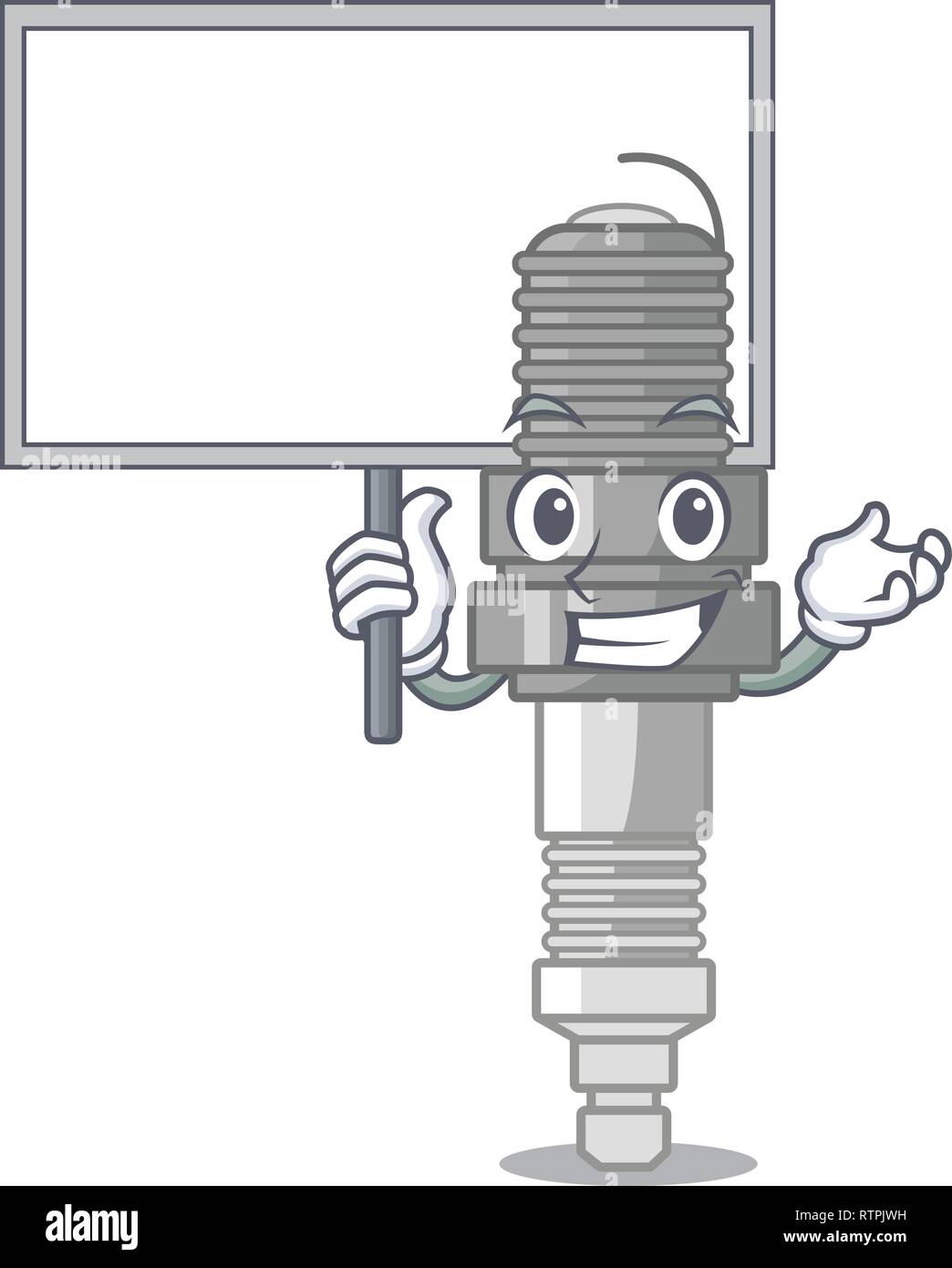 Bring board spark plug in the character shape Stock Vector