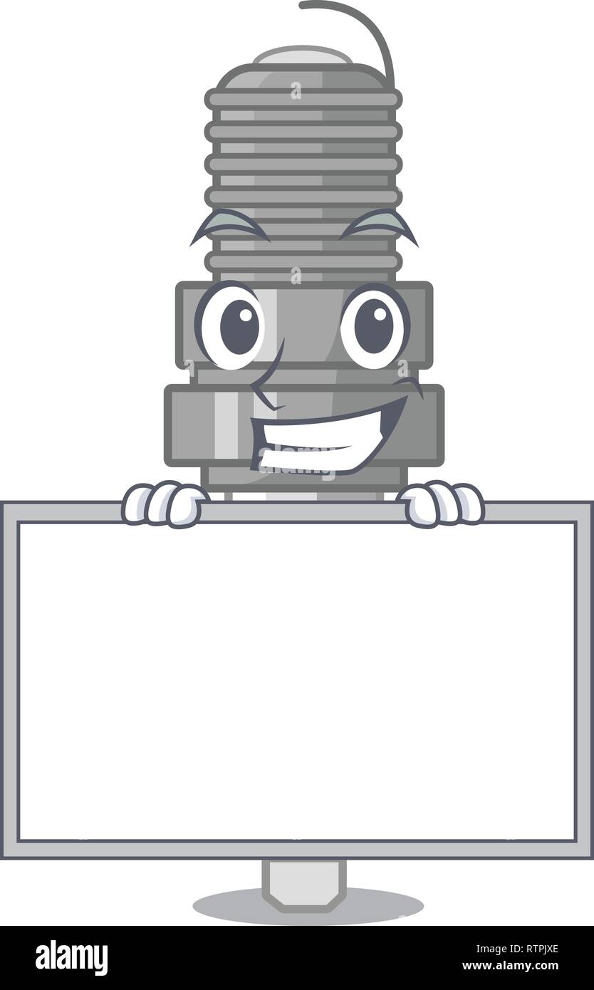 Grinning with board spark plug in the character shape Stock Vector