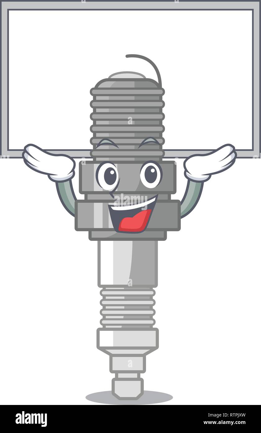 Up board spark plug in the character shape Stock Vector