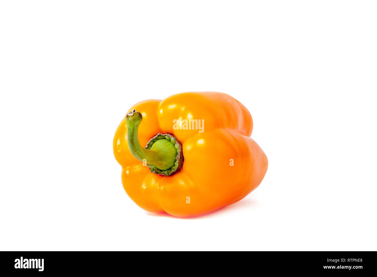 Red and yellow pepper on white background Stock Photo - Alamy