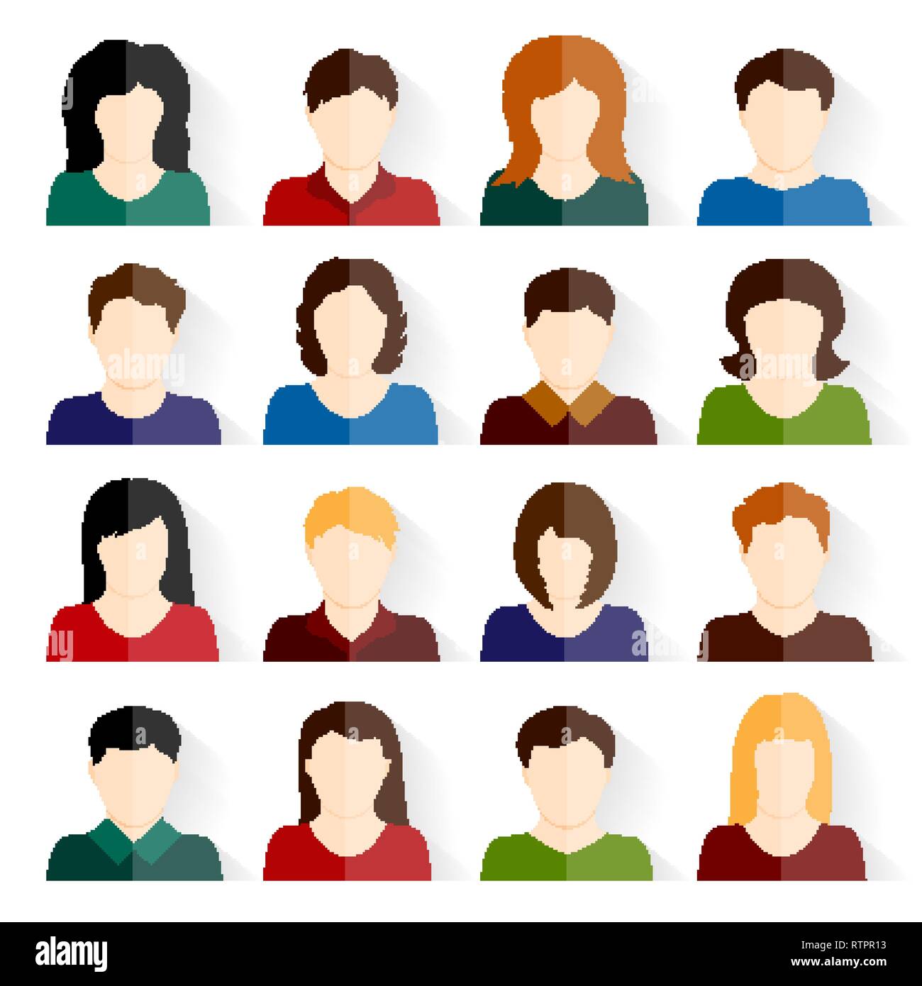 People icons set on white background vector Stock Vector