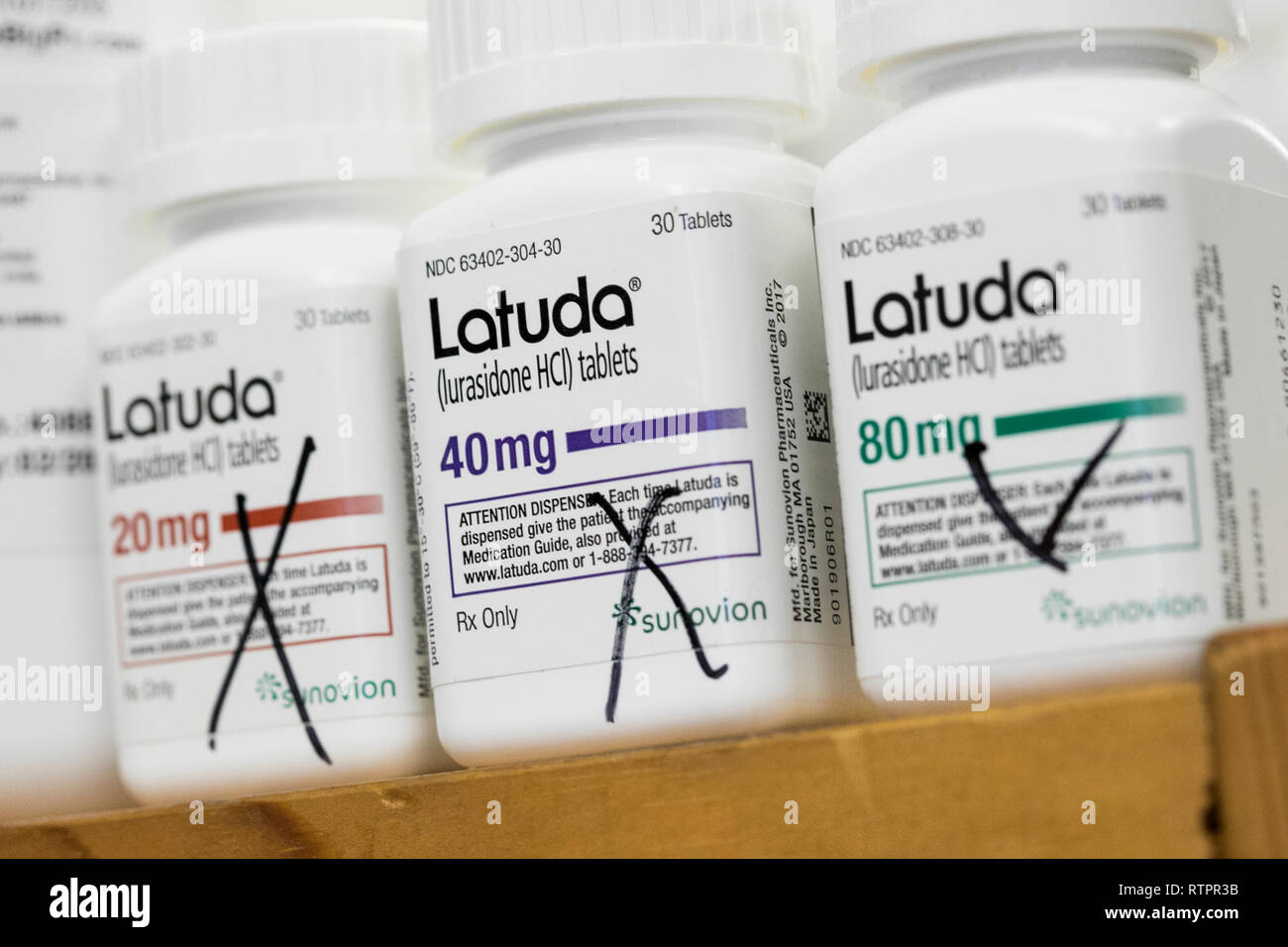 Bottles Of Latuda Lurasidone Prescription Pharmaceuticals 