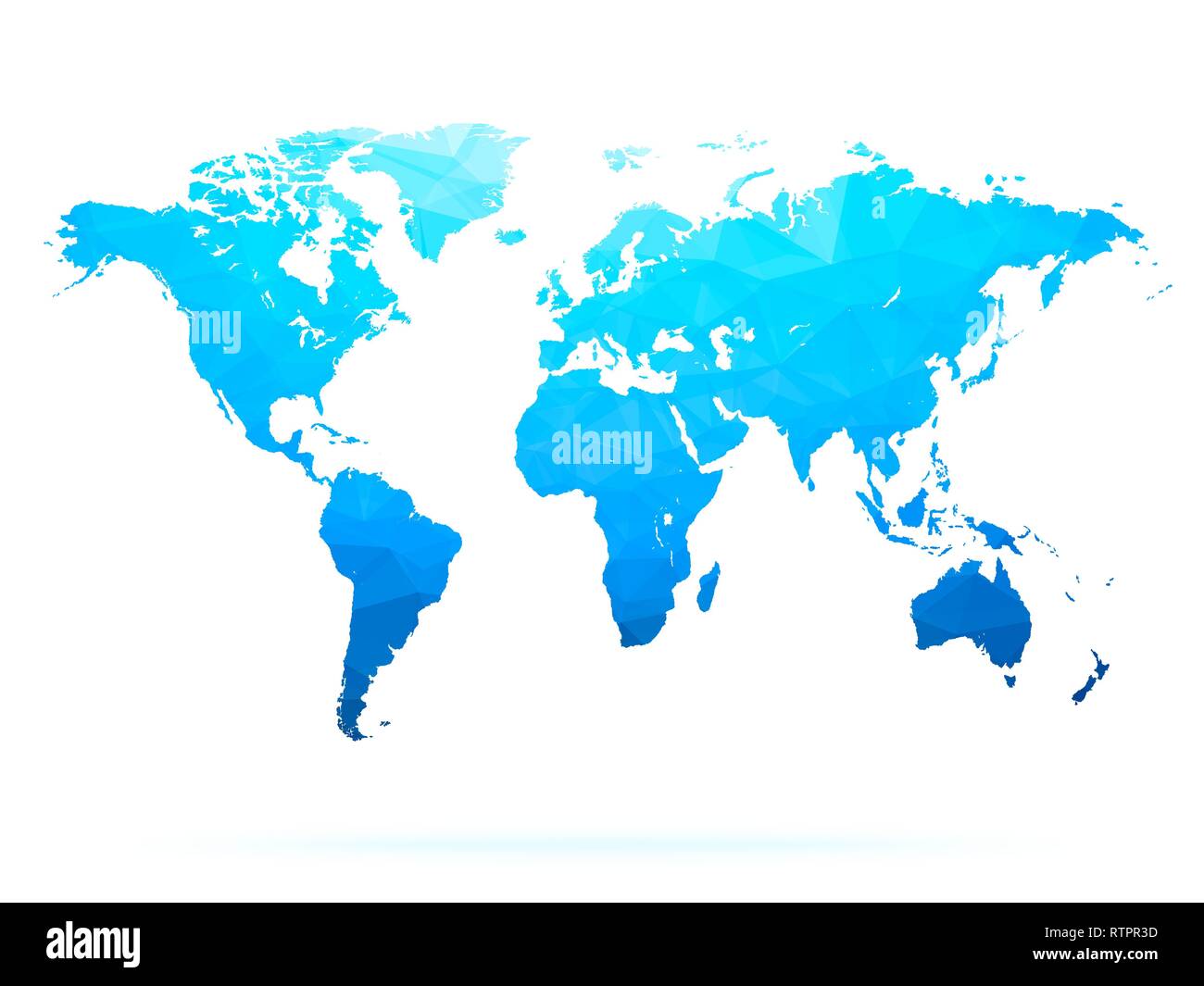 Blue Abstract Polygonal World Map Isolated On White Background Vector Stock Vector Image Art Alamy