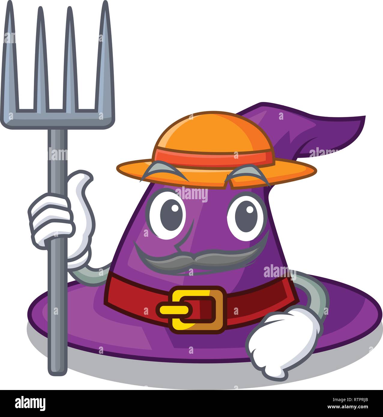 Farmer with hat in the shape mascot Stock Vector Image & Art - Alamy
