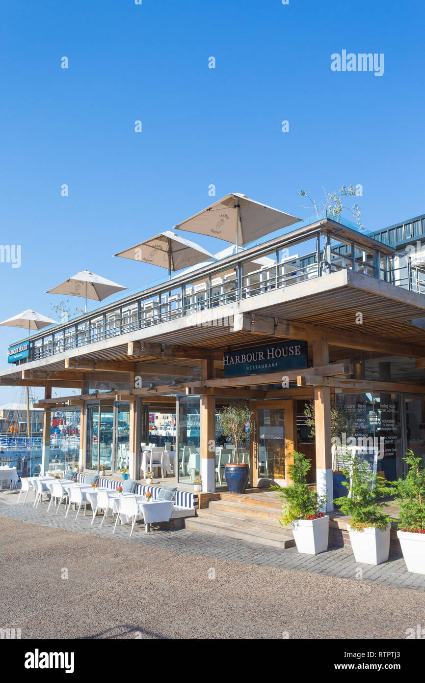Harbour House fish restaurant and upmarket dining venue at the V&A Waterfront, Cape Town, South Africa on a sunny Winter day Stock Photo