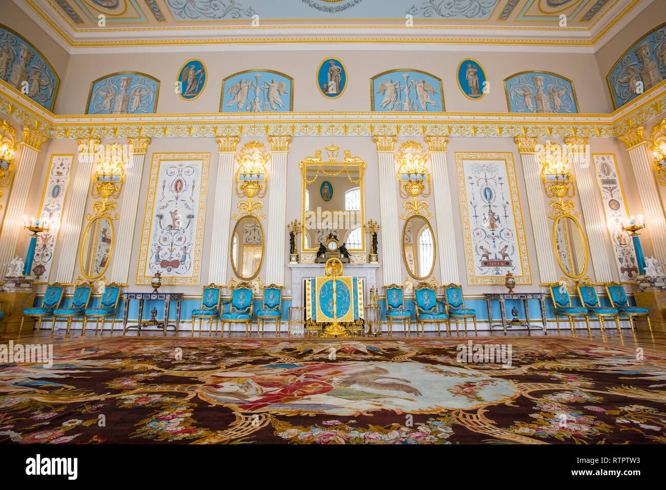 SAINT PETERSBURG, RUSSIA - APRIL 26: Catherine Palace, interior detail on April 26, 2015 in the town of Tsarskoye Selo. It was the summer residence of Stock Photo