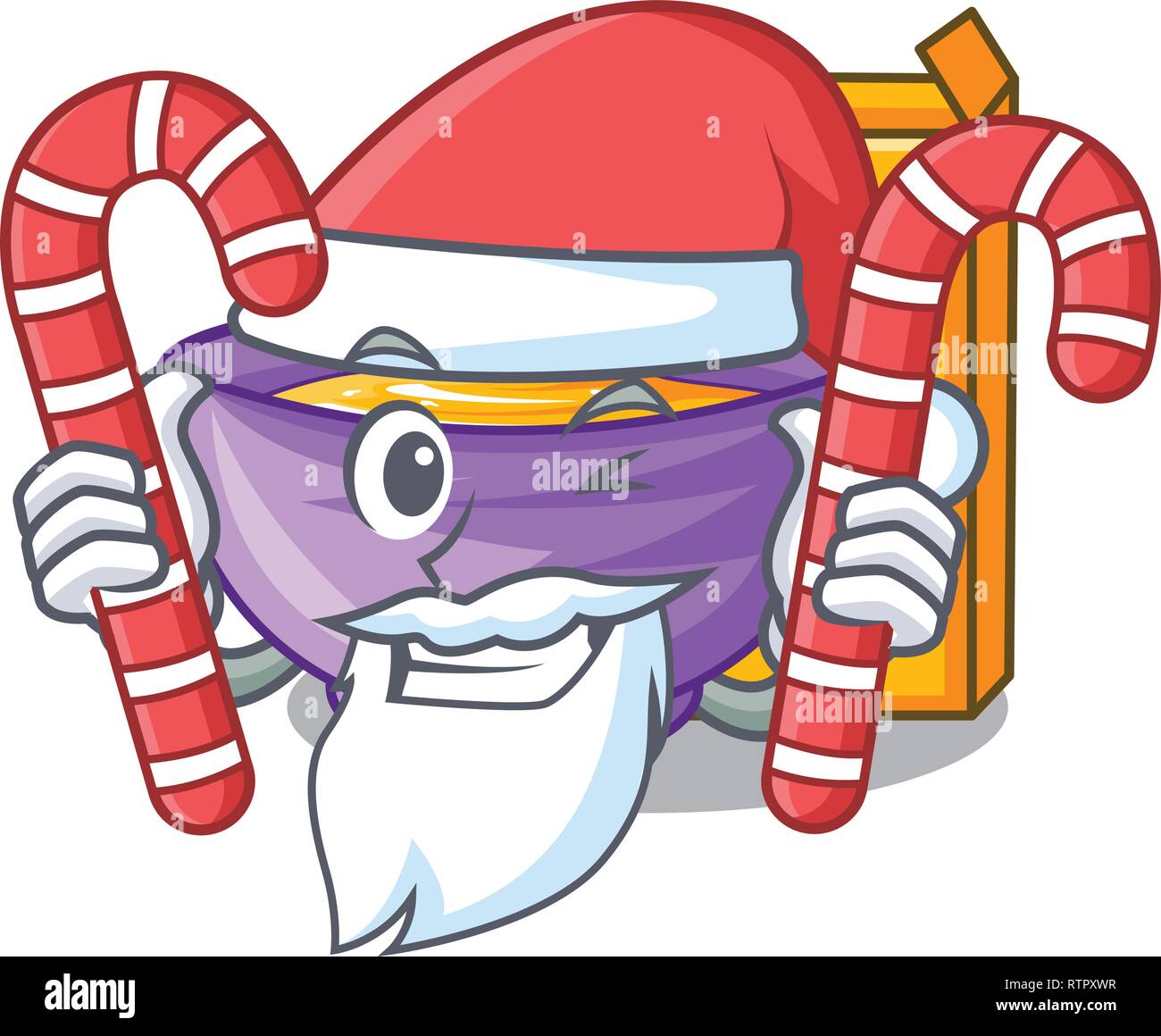 Santa With Candy Cereal Box Isolated With The Cartoons Stock Vector