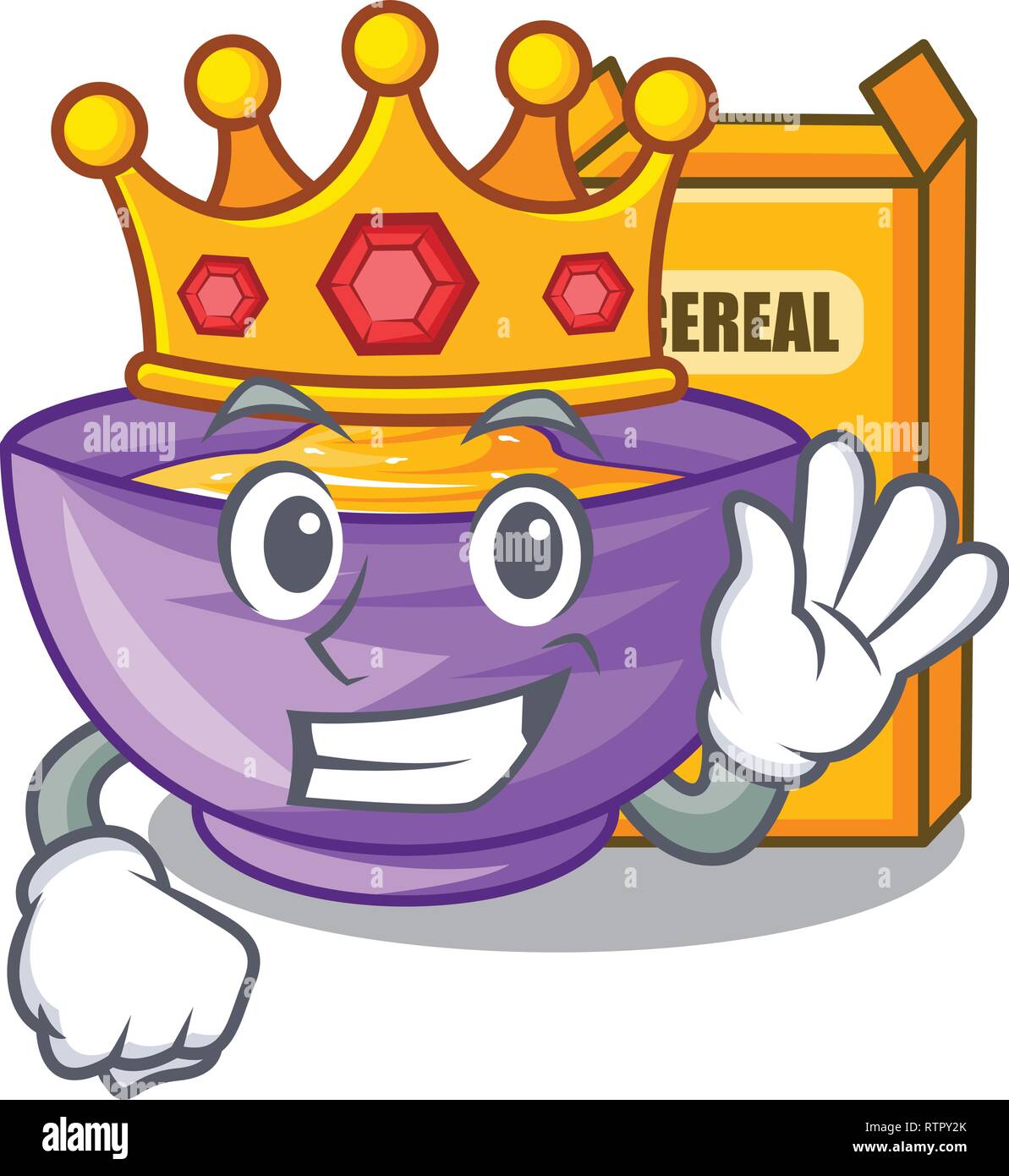 King Cereal Box Isolated With The Cartoons Stock Vector Image And Art Alamy