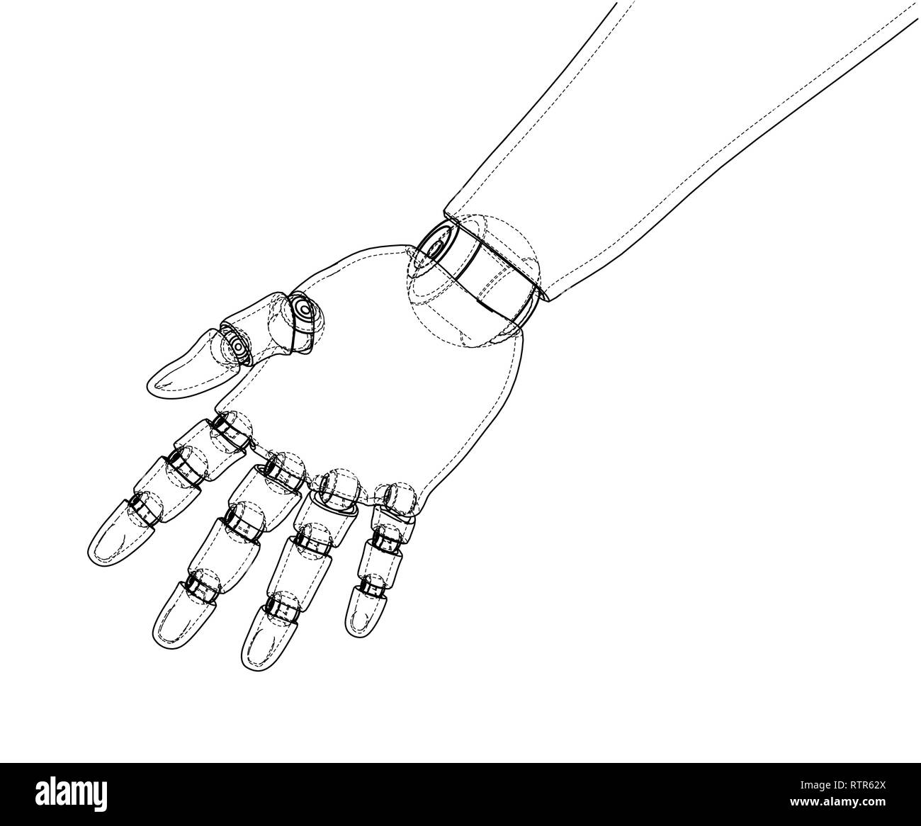 Robot hand outline. Vector rendering of 3d Stock Vector Image & Art Alamy