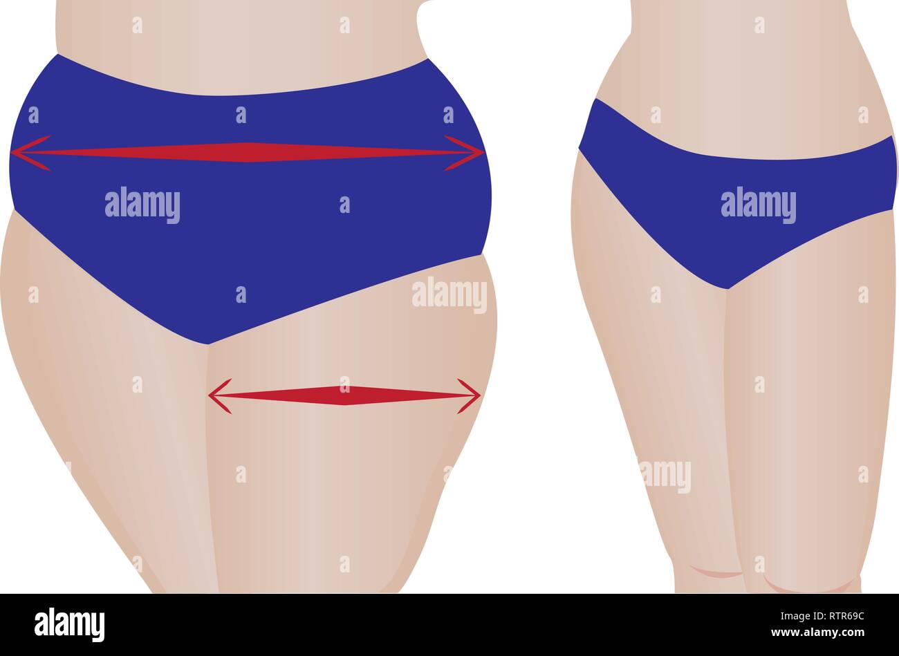 Fat and slim. Body shape Before and after reshaping vector